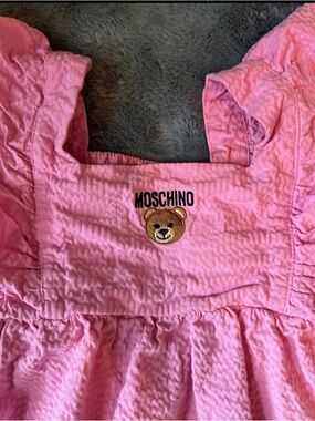 Moschino Kids Pink Ruffle Bear Sundress